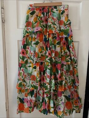 Tiered Floral Maxi Skirt in Multicolor